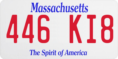 MA license plate 446KI8