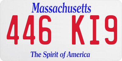 MA license plate 446KI9