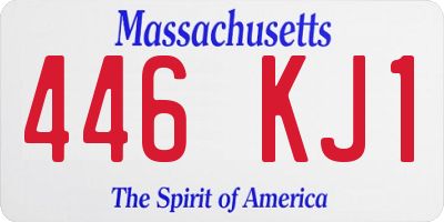 MA license plate 446KJ1
