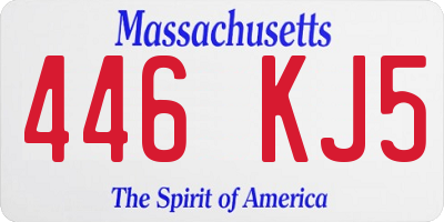 MA license plate 446KJ5