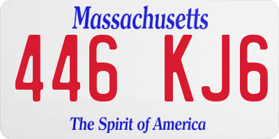 MA license plate 446KJ6