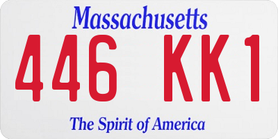 MA license plate 446KK1