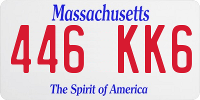 MA license plate 446KK6