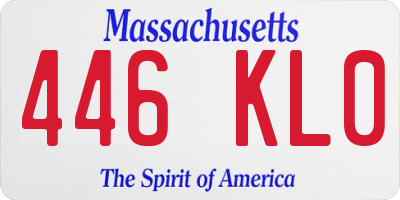 MA license plate 446KL0