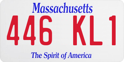 MA license plate 446KL1