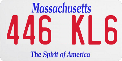 MA license plate 446KL6