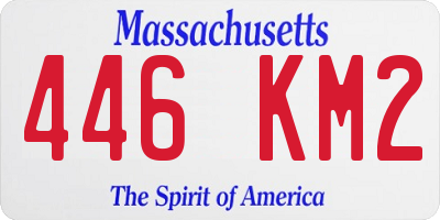 MA license plate 446KM2