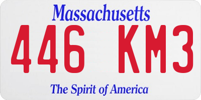 MA license plate 446KM3