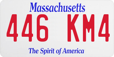 MA license plate 446KM4