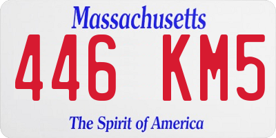 MA license plate 446KM5