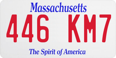 MA license plate 446KM7