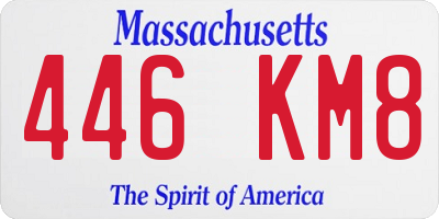 MA license plate 446KM8