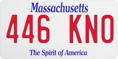 MA license plate 446KN0