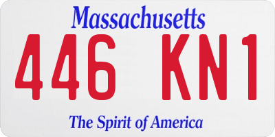 MA license plate 446KN1