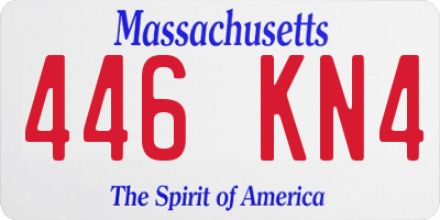 MA license plate 446KN4