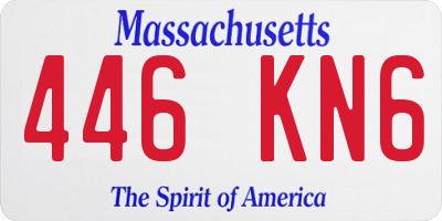 MA license plate 446KN6