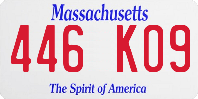 MA license plate 446KO9