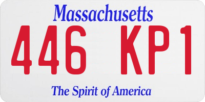 MA license plate 446KP1