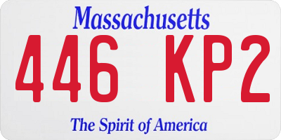 MA license plate 446KP2