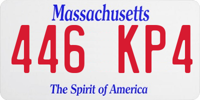 MA license plate 446KP4