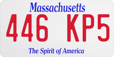 MA license plate 446KP5