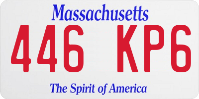 MA license plate 446KP6