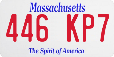 MA license plate 446KP7