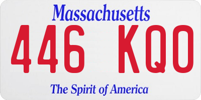 MA license plate 446KQ0