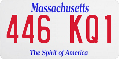 MA license plate 446KQ1