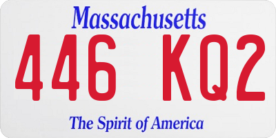 MA license plate 446KQ2