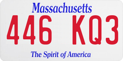 MA license plate 446KQ3