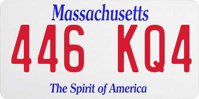 MA license plate 446KQ4