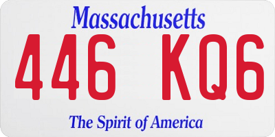 MA license plate 446KQ6