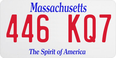 MA license plate 446KQ7
