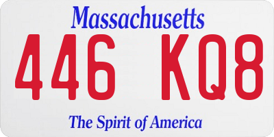 MA license plate 446KQ8