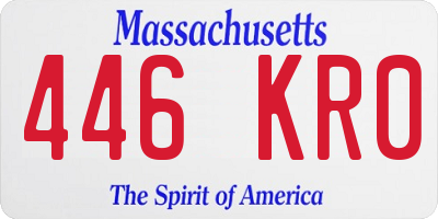 MA license plate 446KR0