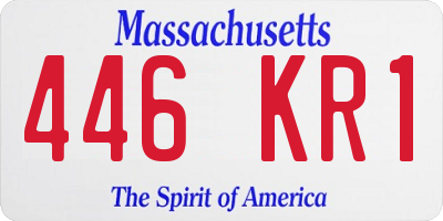MA license plate 446KR1