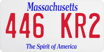 MA license plate 446KR2