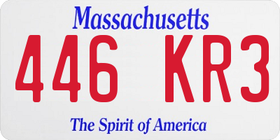 MA license plate 446KR3