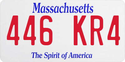 MA license plate 446KR4