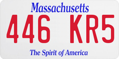 MA license plate 446KR5