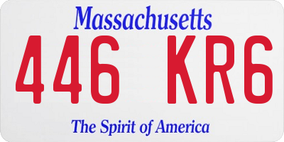 MA license plate 446KR6