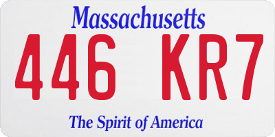 MA license plate 446KR7