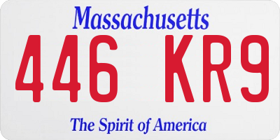 MA license plate 446KR9