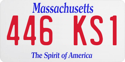 MA license plate 446KS1