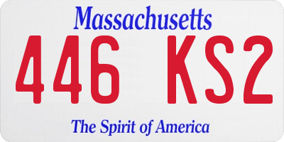 MA license plate 446KS2