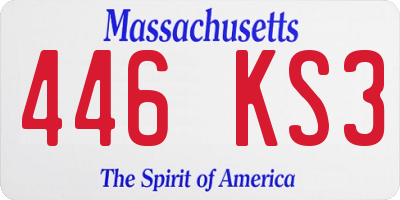 MA license plate 446KS3