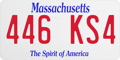 MA license plate 446KS4