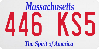 MA license plate 446KS5