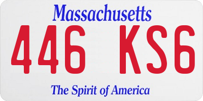 MA license plate 446KS6